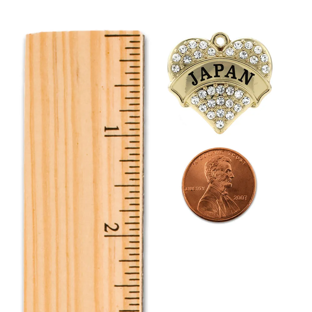 Gold Japan Pave Heart Charm Braided Bracelet