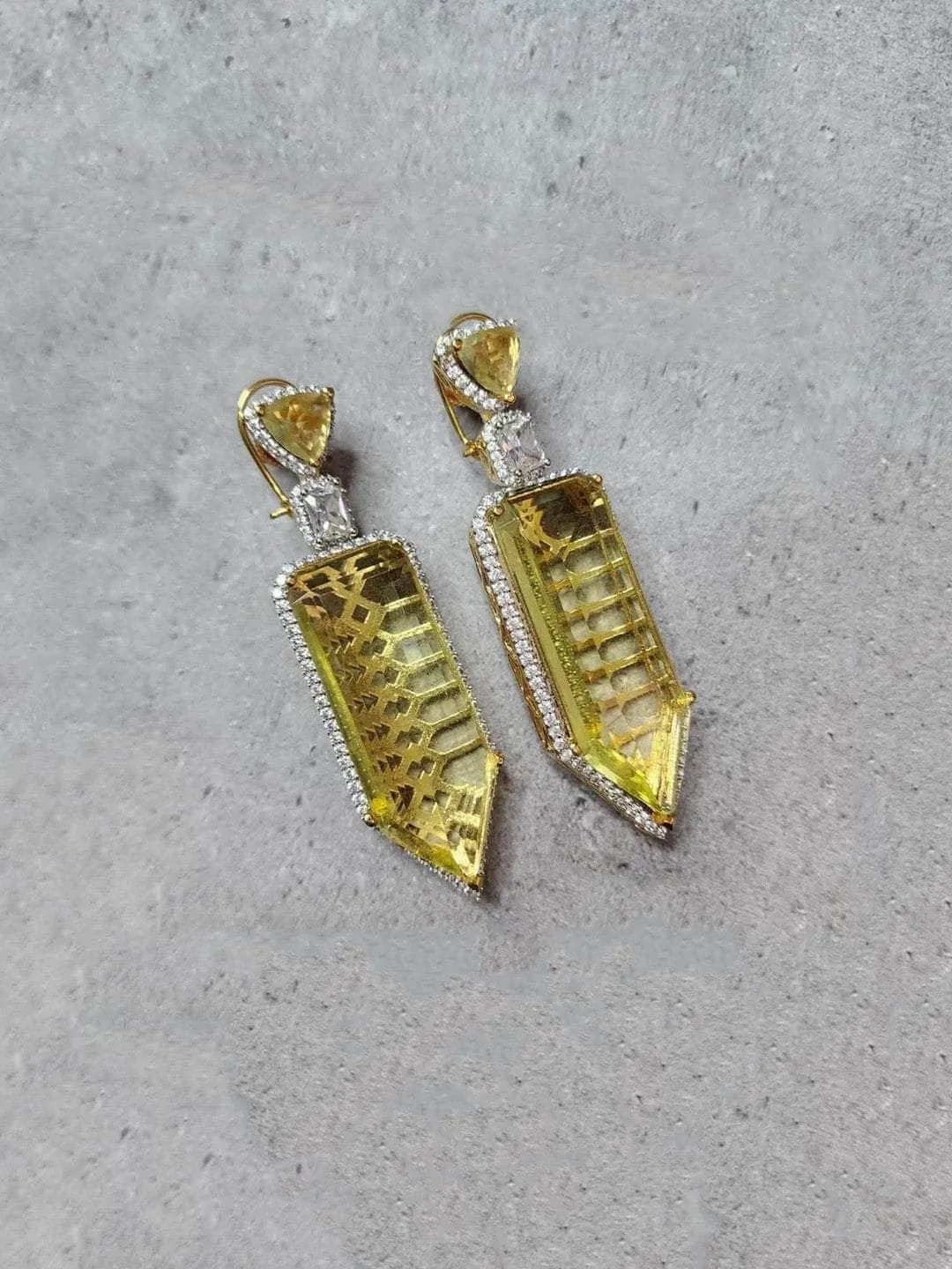 Majestic Stone Diamond Danglers