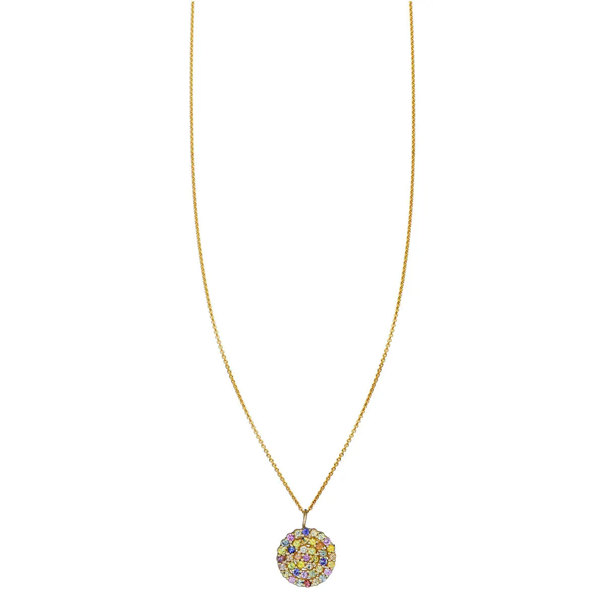 Multicolor Sapphire Mandala Necklace