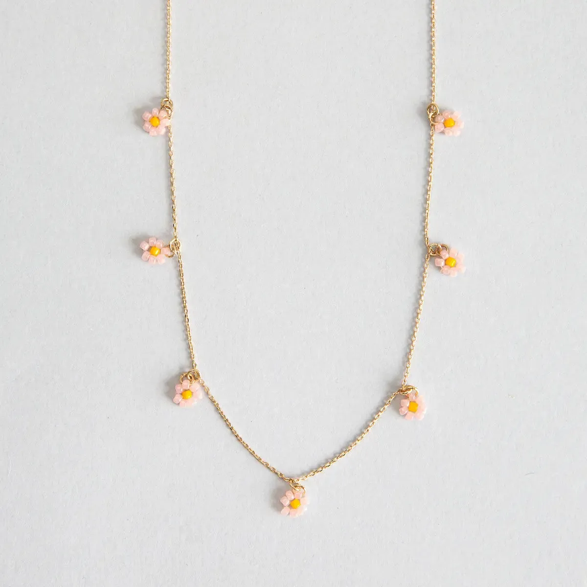 Small Flowers Bead Necklace