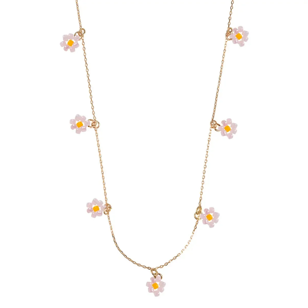 Small Flowers Bead Necklace